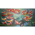 Handmade Canvas Art Fish Painting